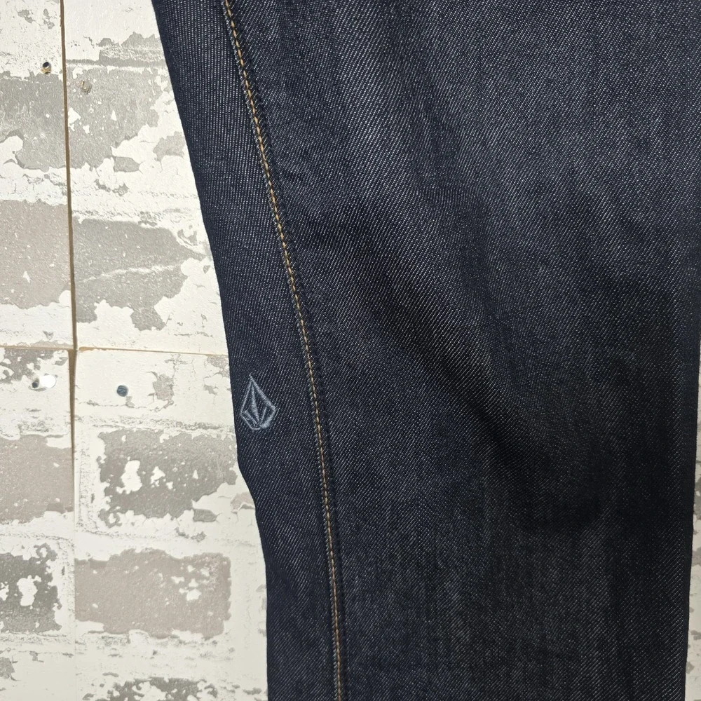 Volcom Jeans Mens 32x32‎ Vorta Slim Straight Leg Low Rise Dark Blue Wash Denim